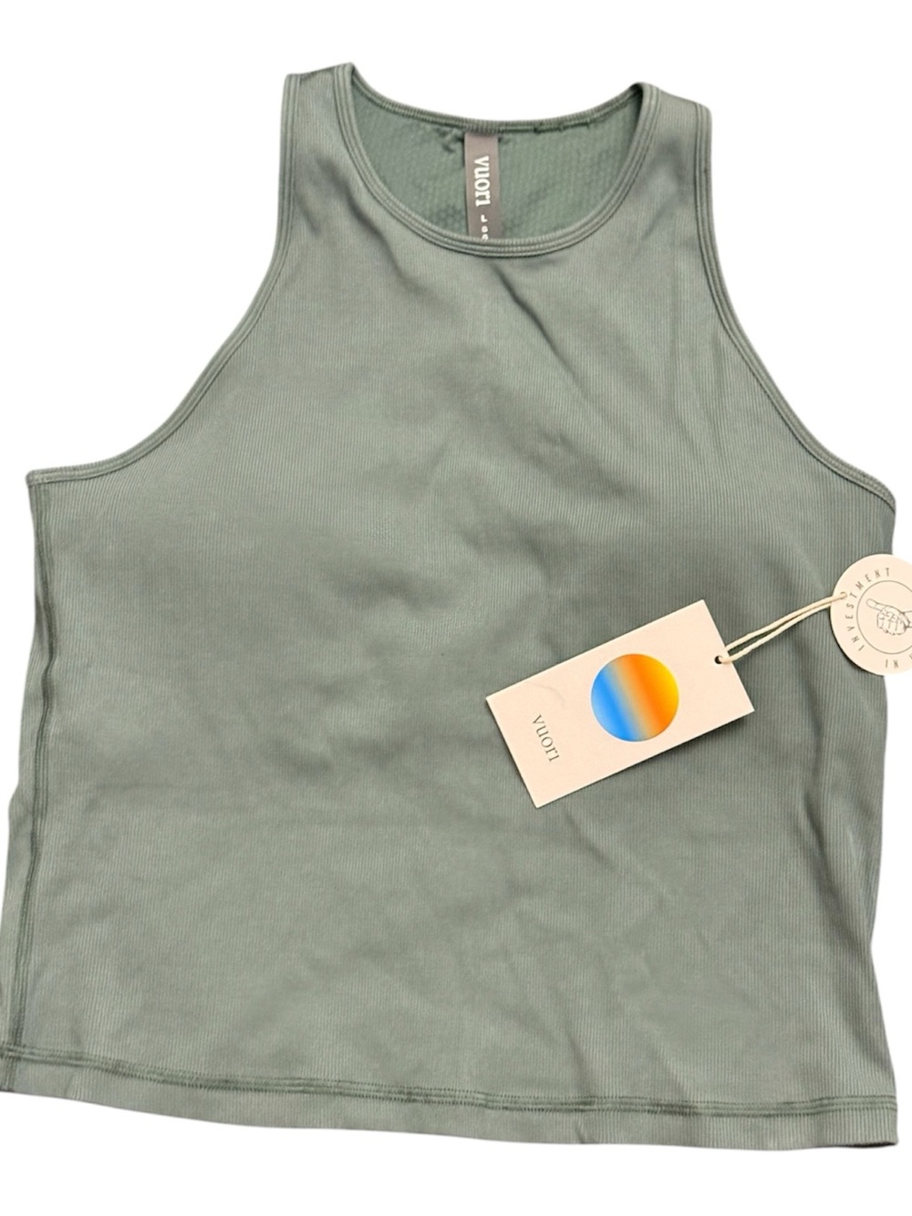 Vuori Women's Pose Plyo Tank Agate Green Size Large New w/tag